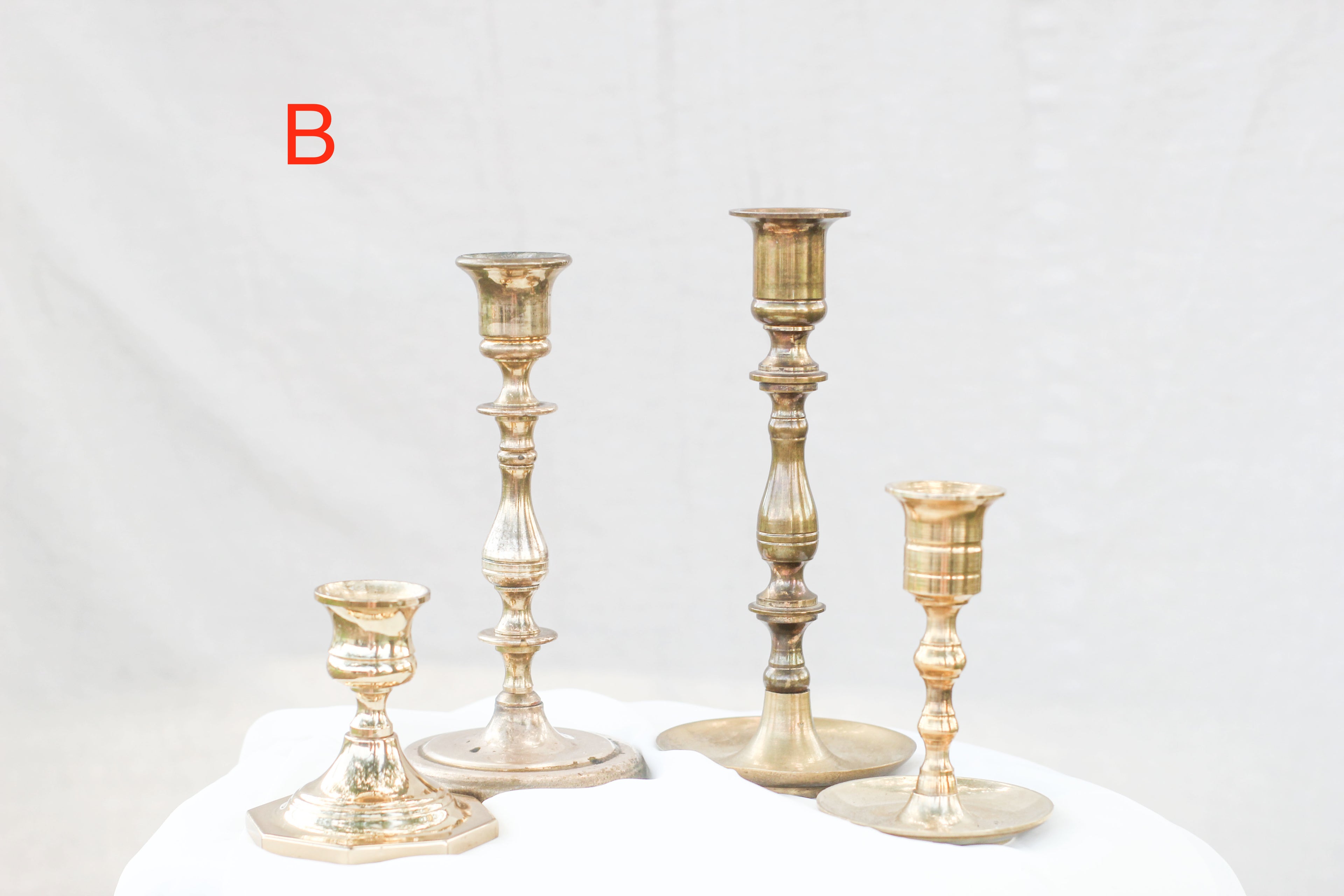 Set of Brass Candle Holders