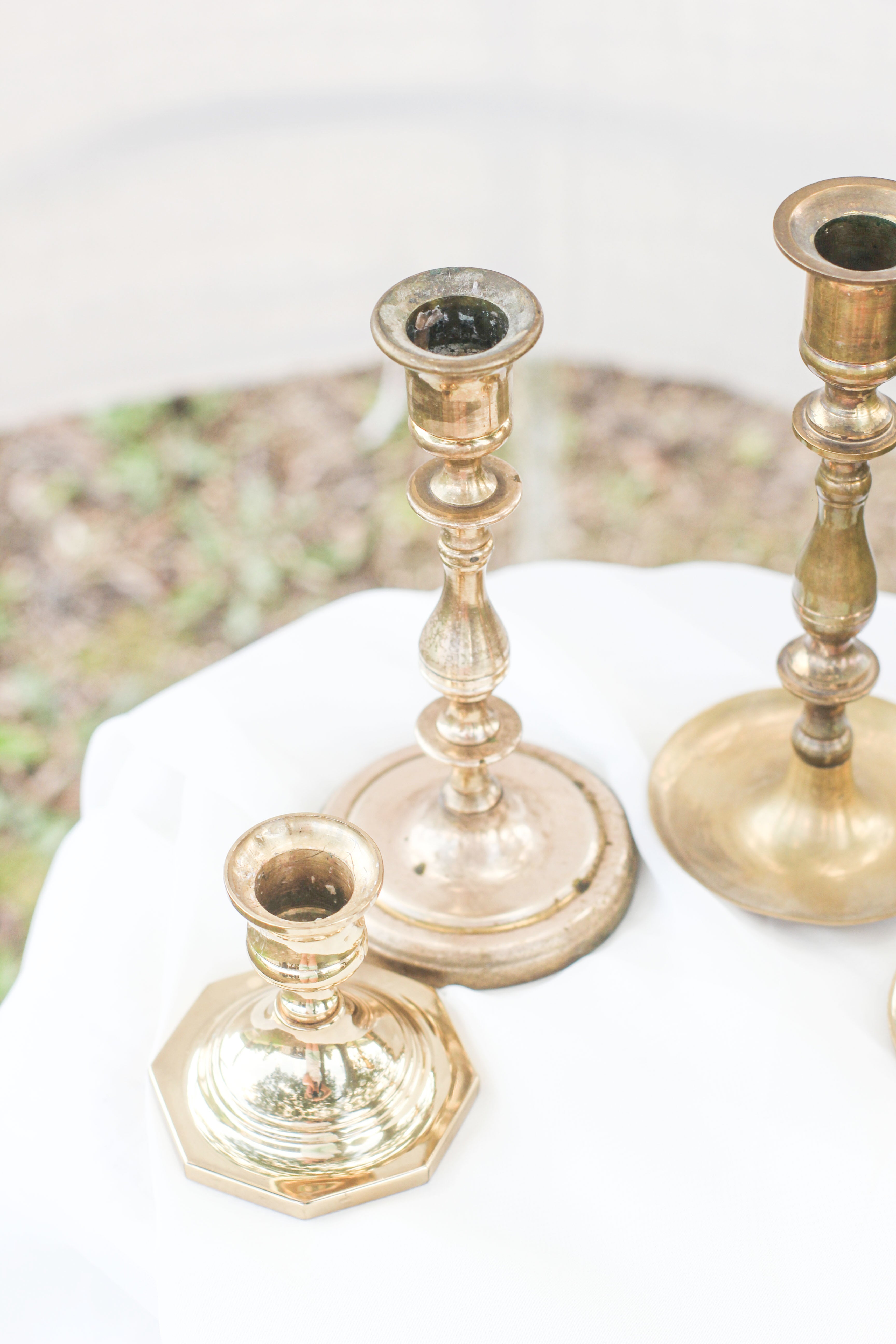 Set of Brass Candle Holders