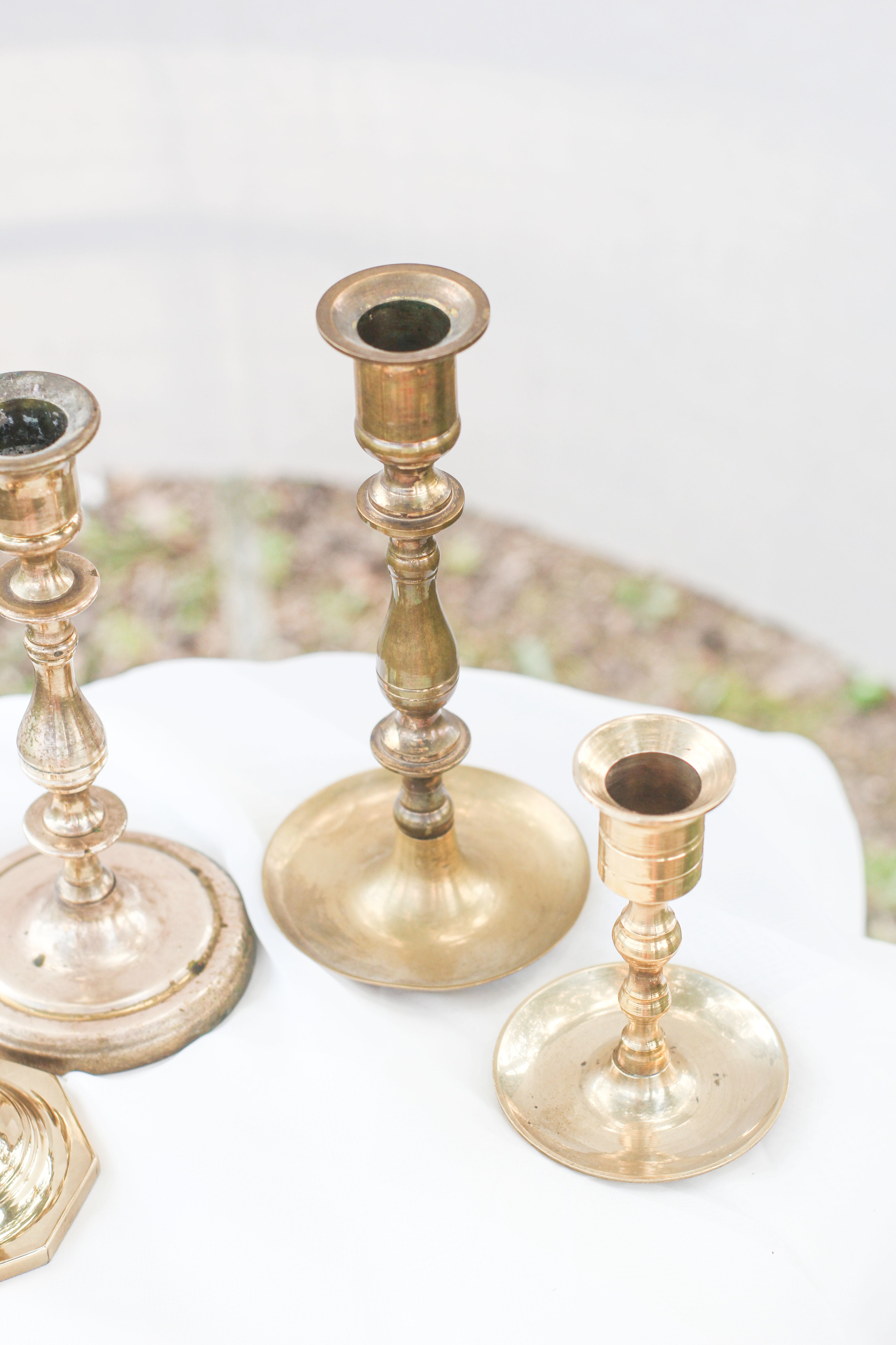 Set of Brass Candle Holders