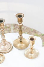 Load image into Gallery viewer, Set of Brass Candle Holders
