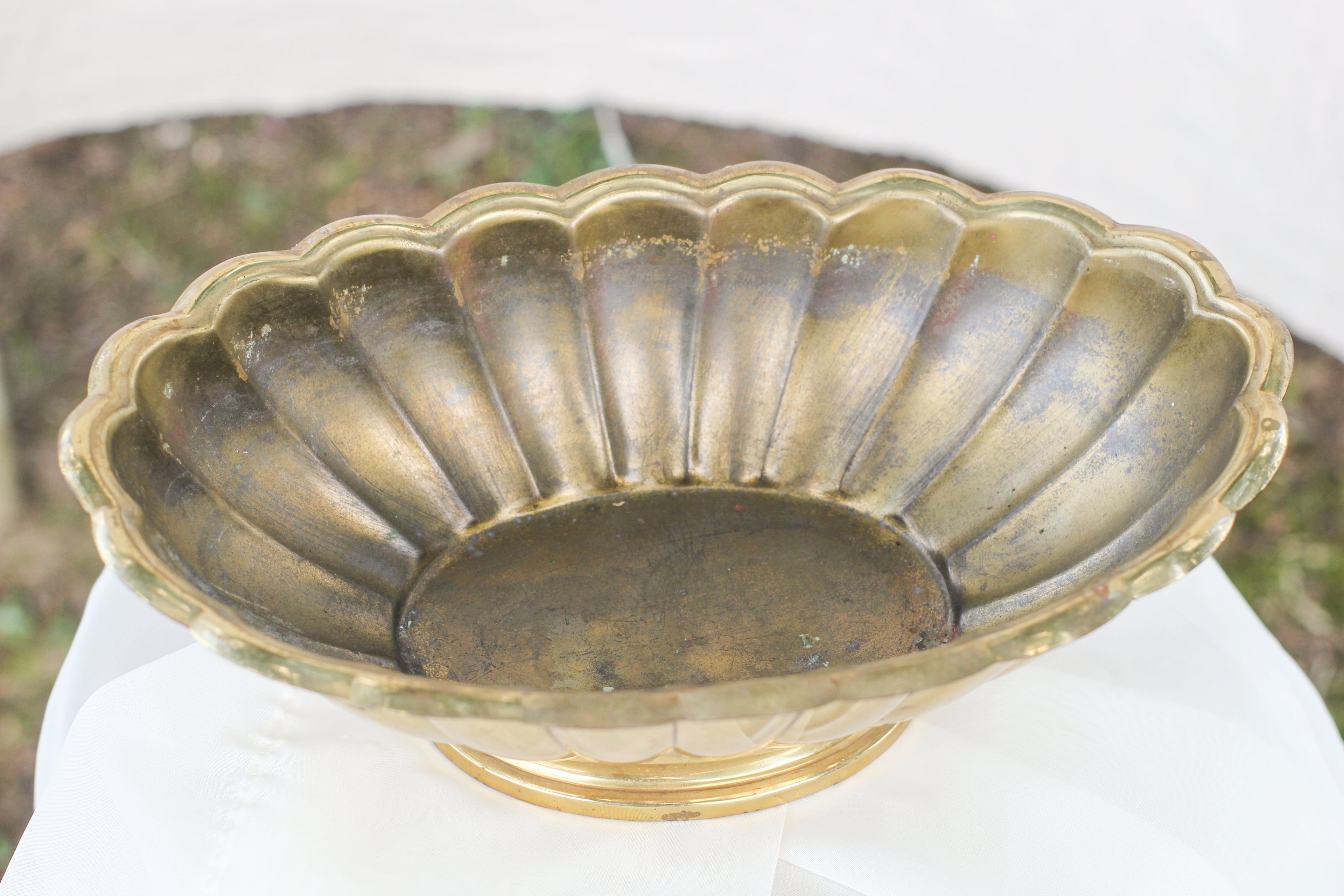 Scalloped Brass Bowl