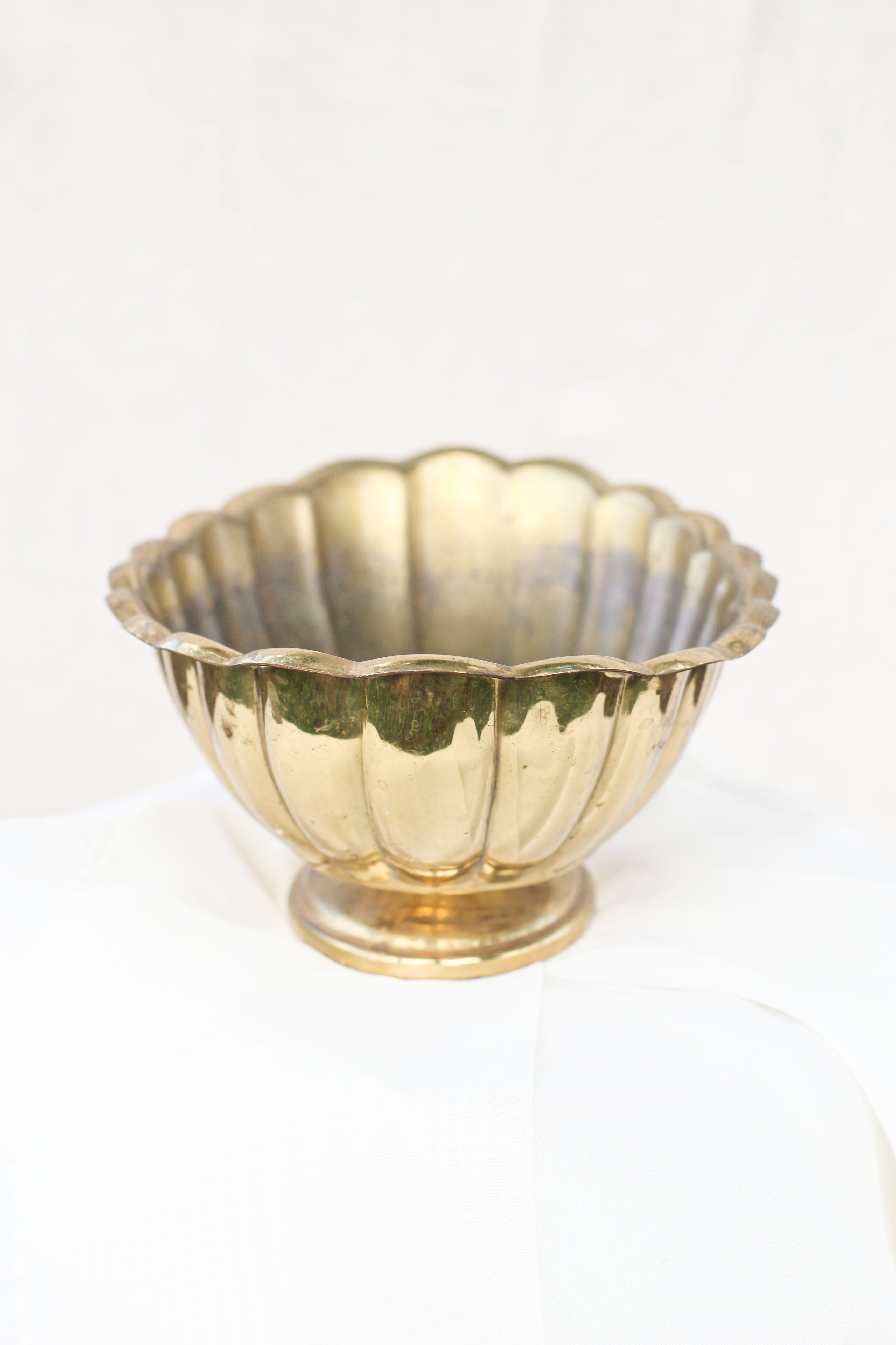 Scalloped Brass Bowl