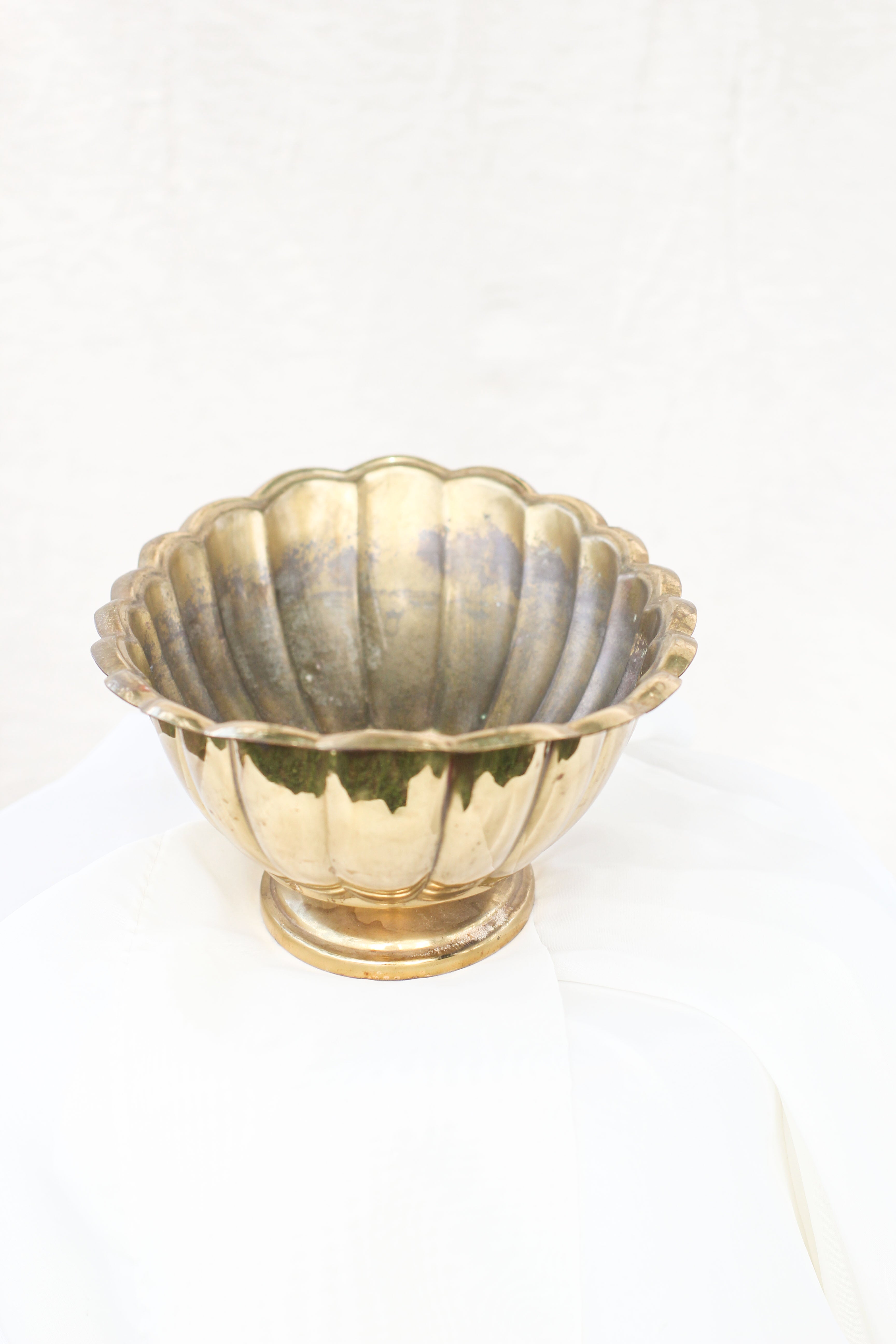 Scalloped Brass Bowl