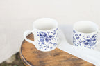 Pair of Blue and White Floral Mugs