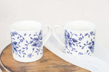 Load image into Gallery viewer, Pair of Blue and White Floral Mugs
