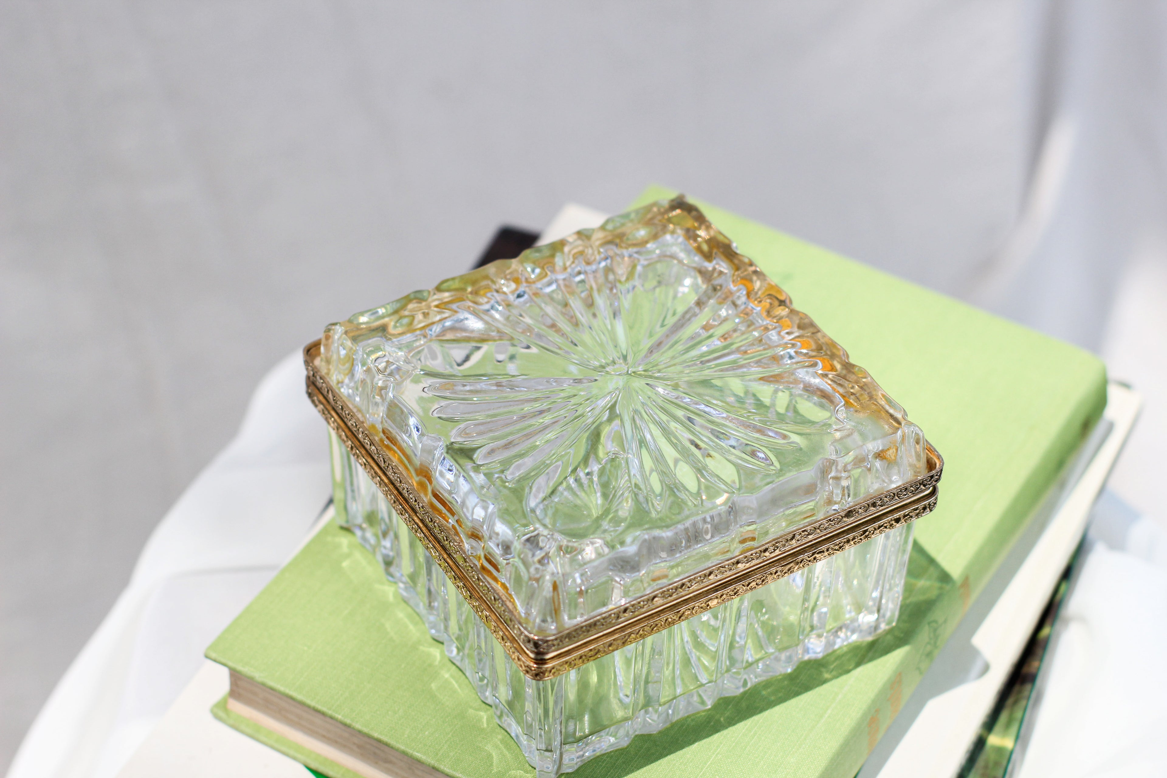 Glass and Gold Trinket Box