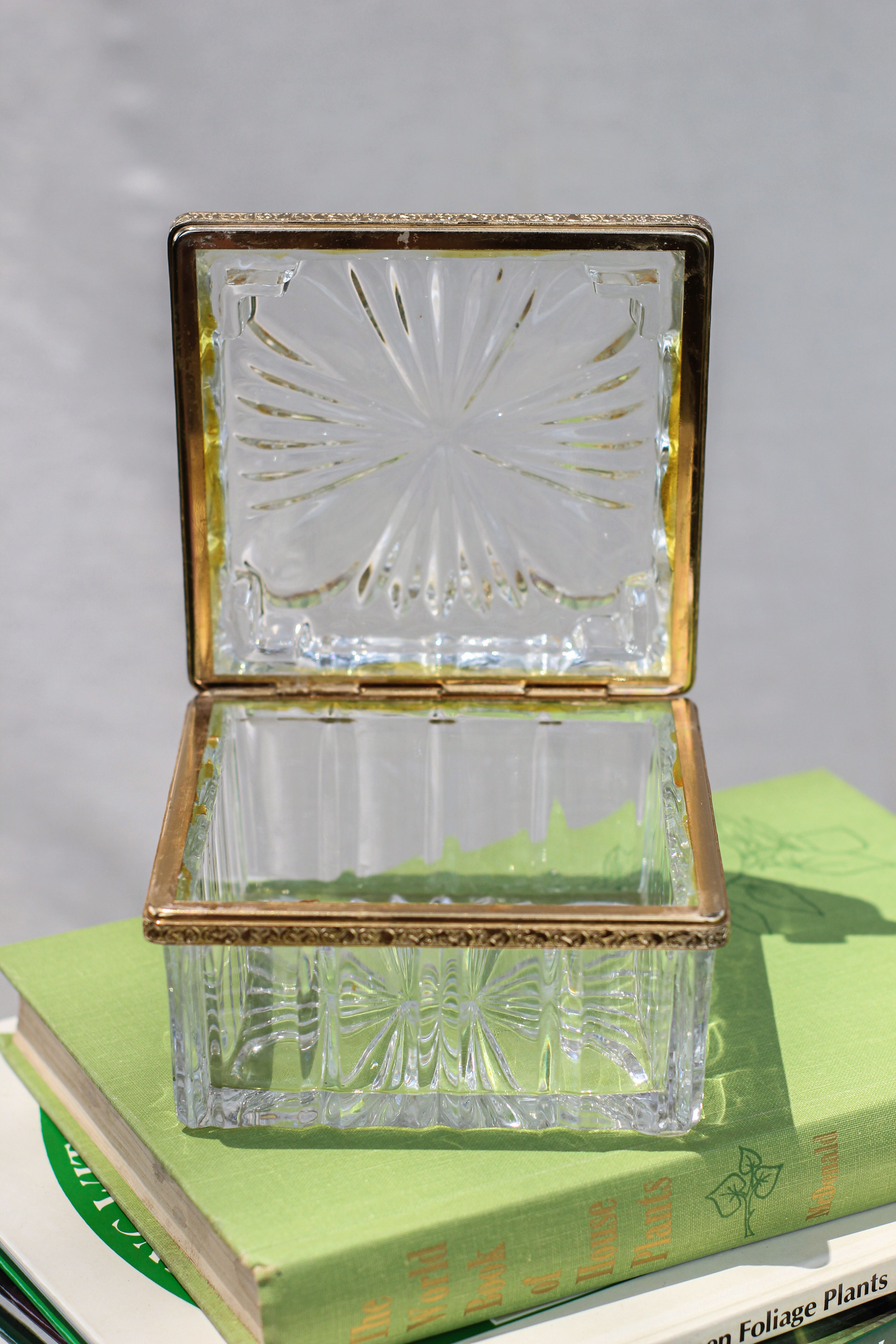 Glass and Gold Trinket Box