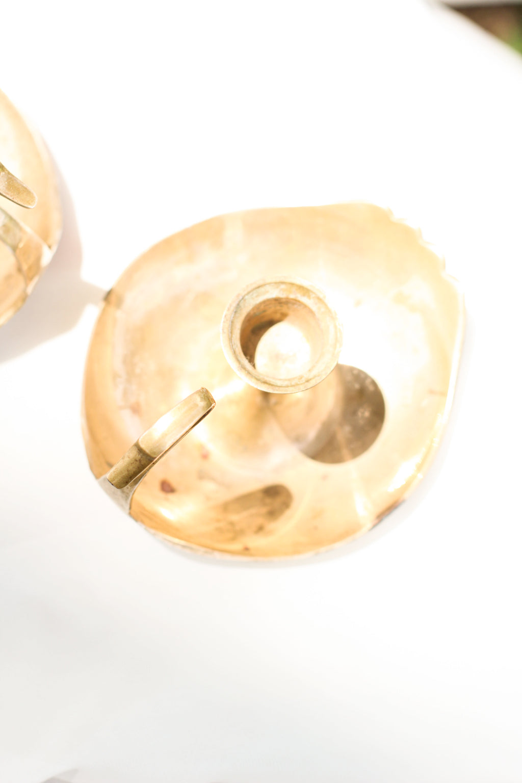 Pair of Vintage Brass Swan Candle Holders