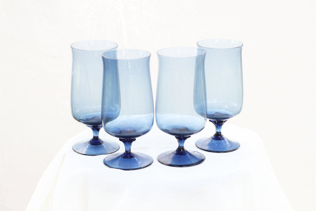Set of Four Blue Glasses
