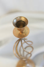Pair of Swirling Brass Candle Holders