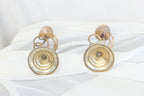 Pair of Swirling Brass Candle Holders