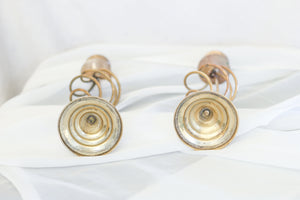 Pair of Swirling Brass Candle Holders