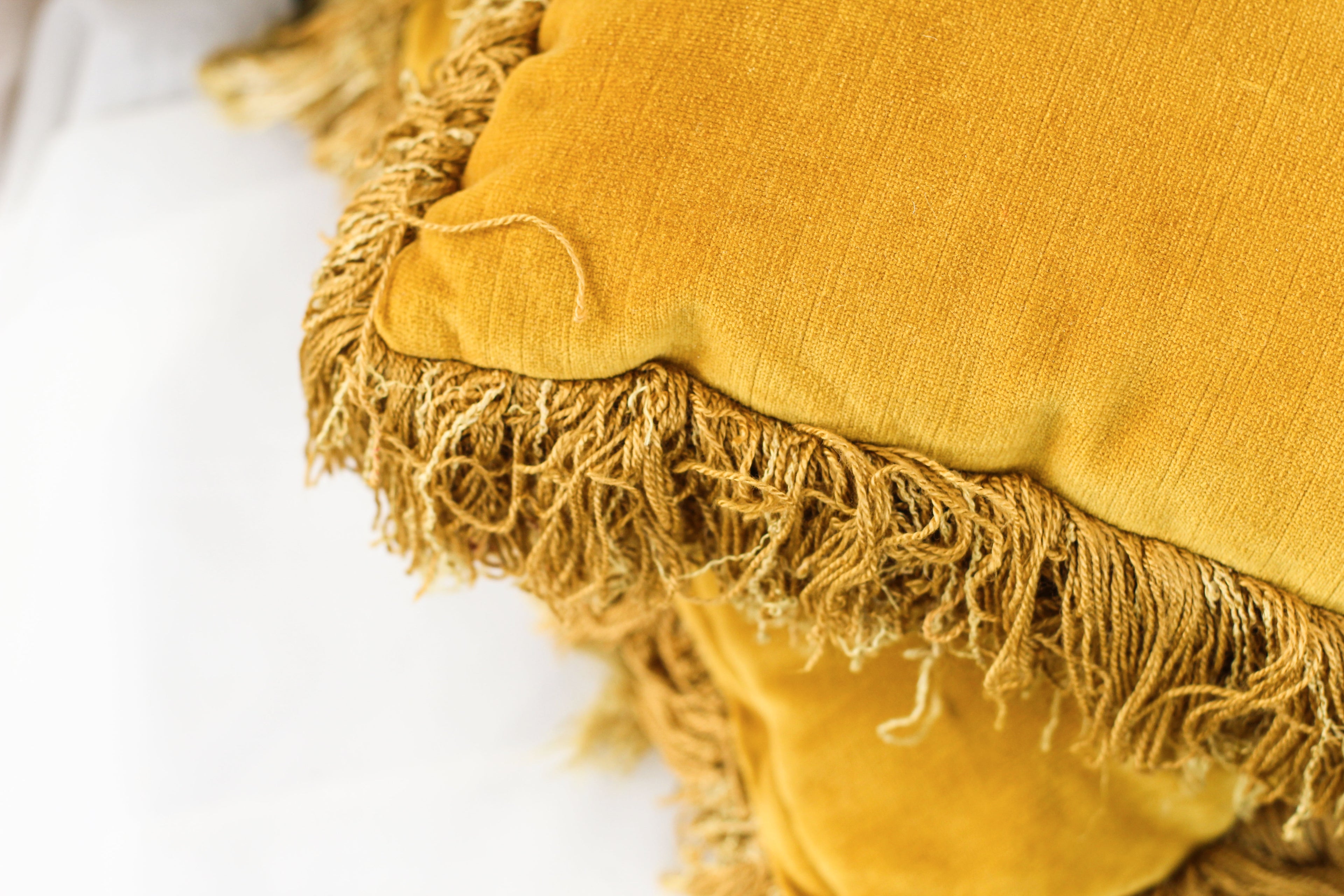 Pair of Mustard Yellow Throw Pillows
