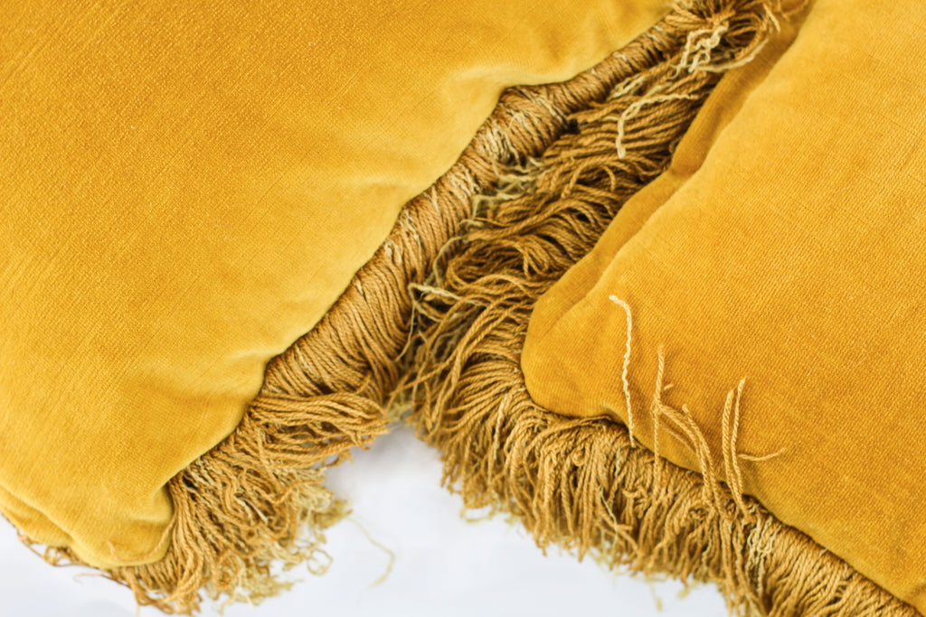 Pair of Mustard Yellow Throw Pillows