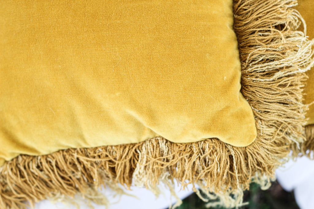 Pair of Mustard Yellow Throw Pillows