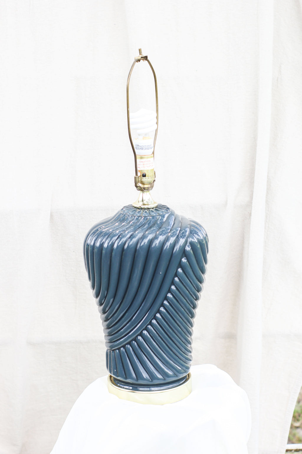 Navy Blue Art Deco Lamp