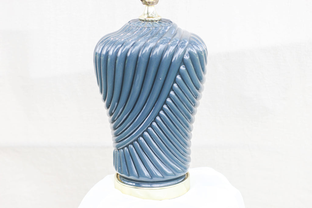 Navy Blue Art Deco Lamp