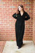 Green Velvet Floor Length Gown