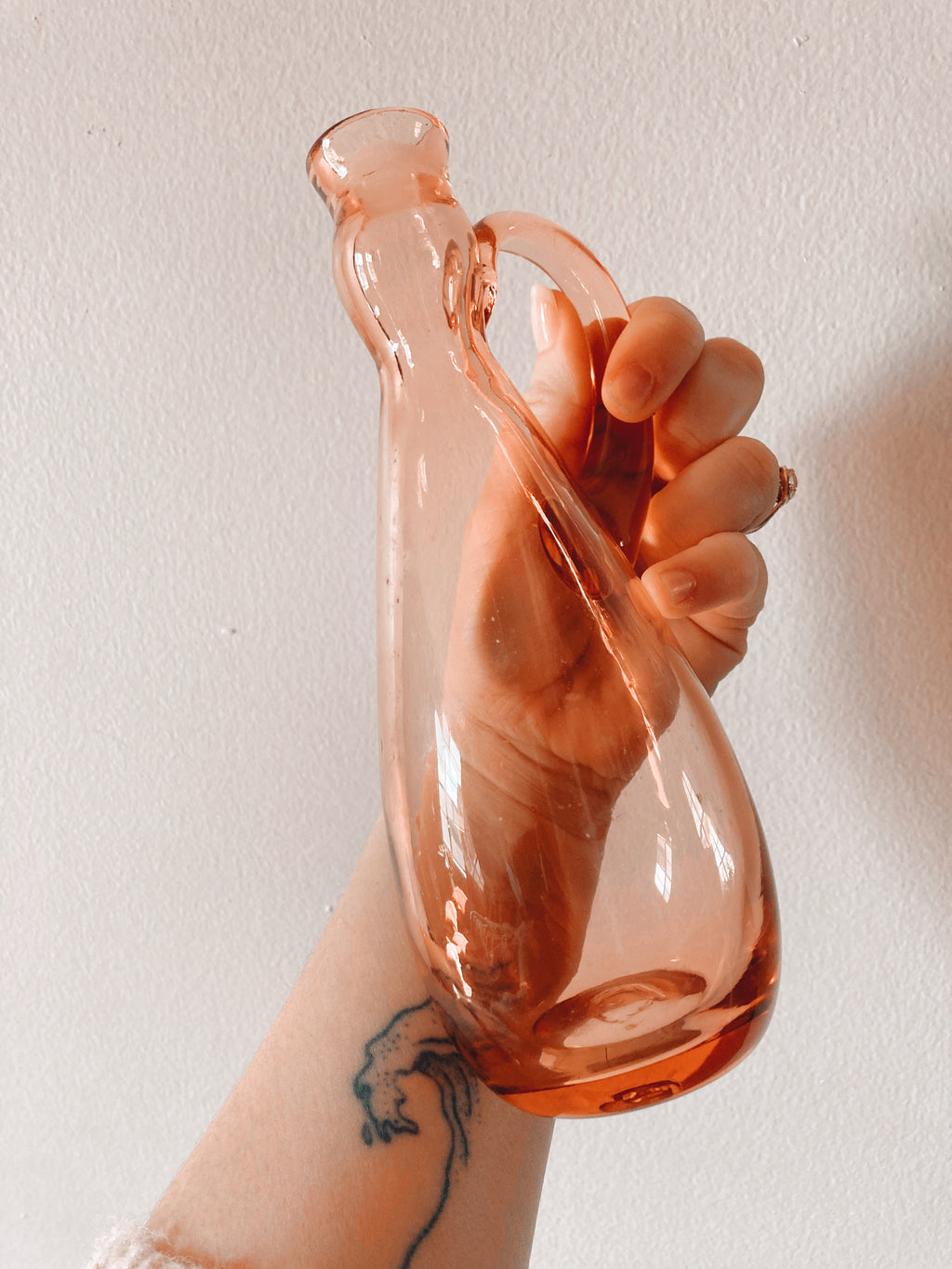 Little Pink Glass Pitcher