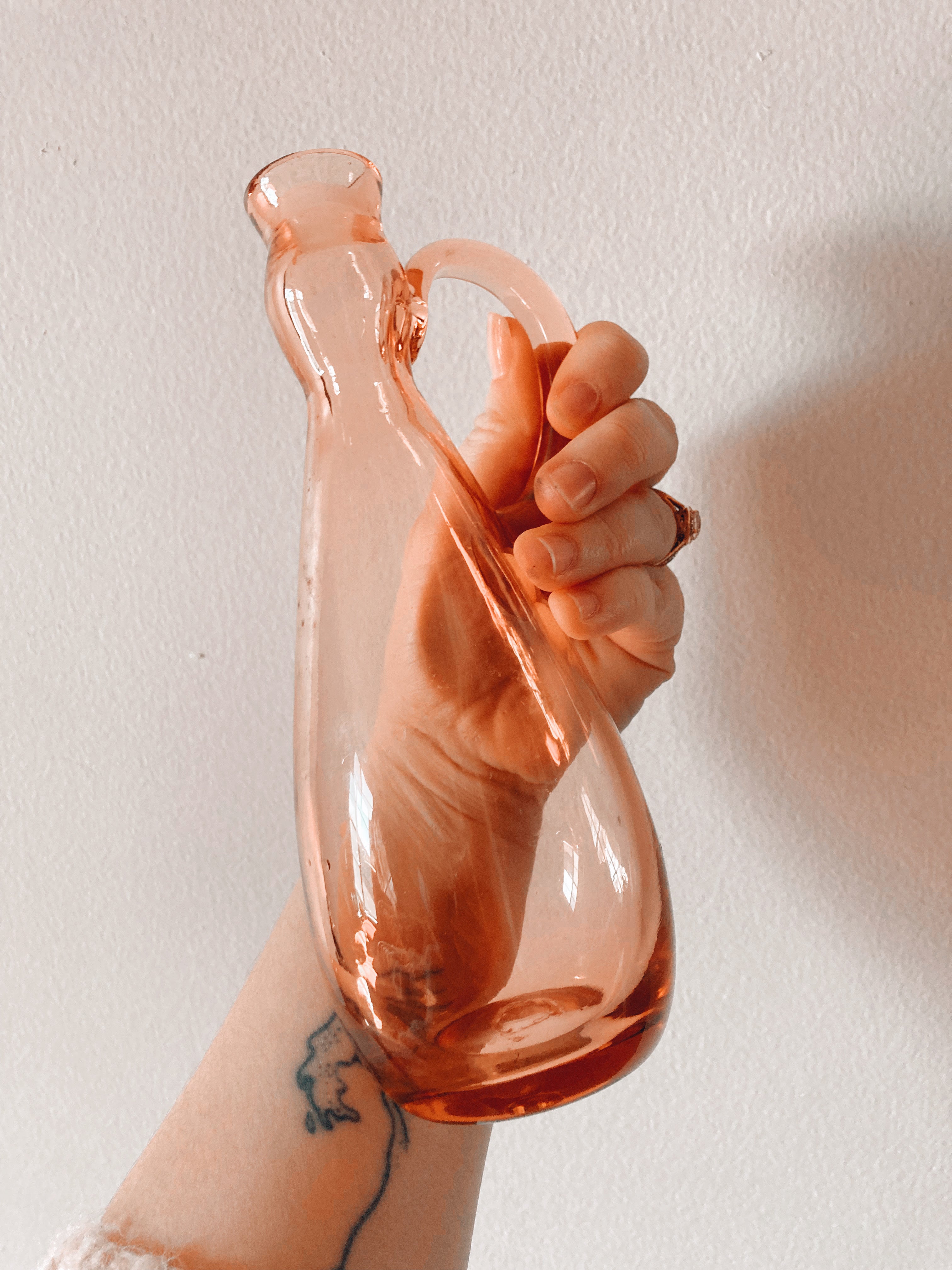 Little Pink Glass Pitcher