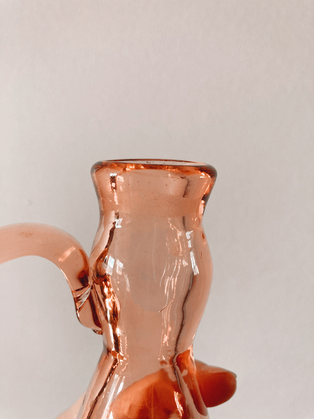 Little Pink Glass Pitcher