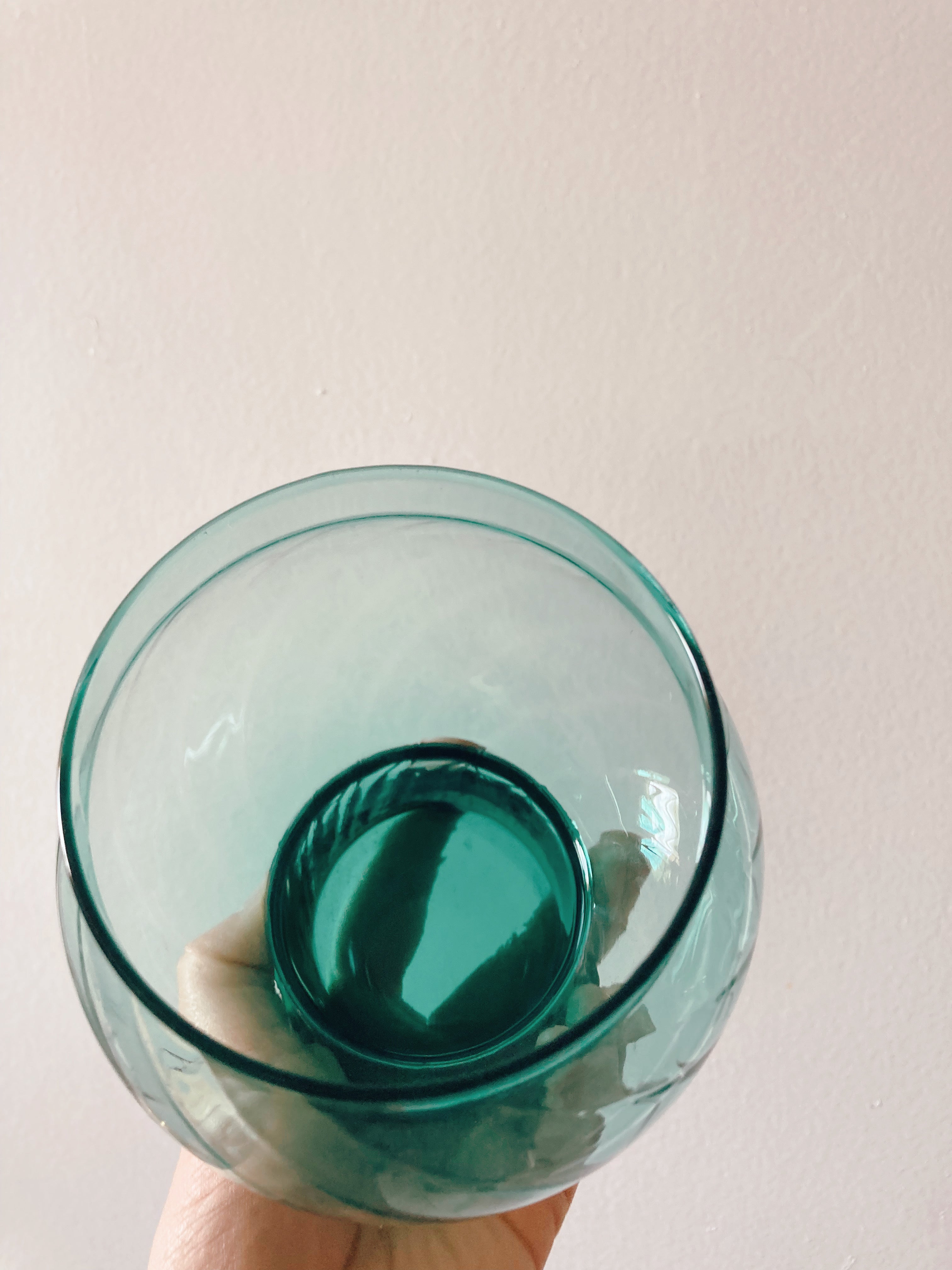 Handblown Teal Hurricane Vase