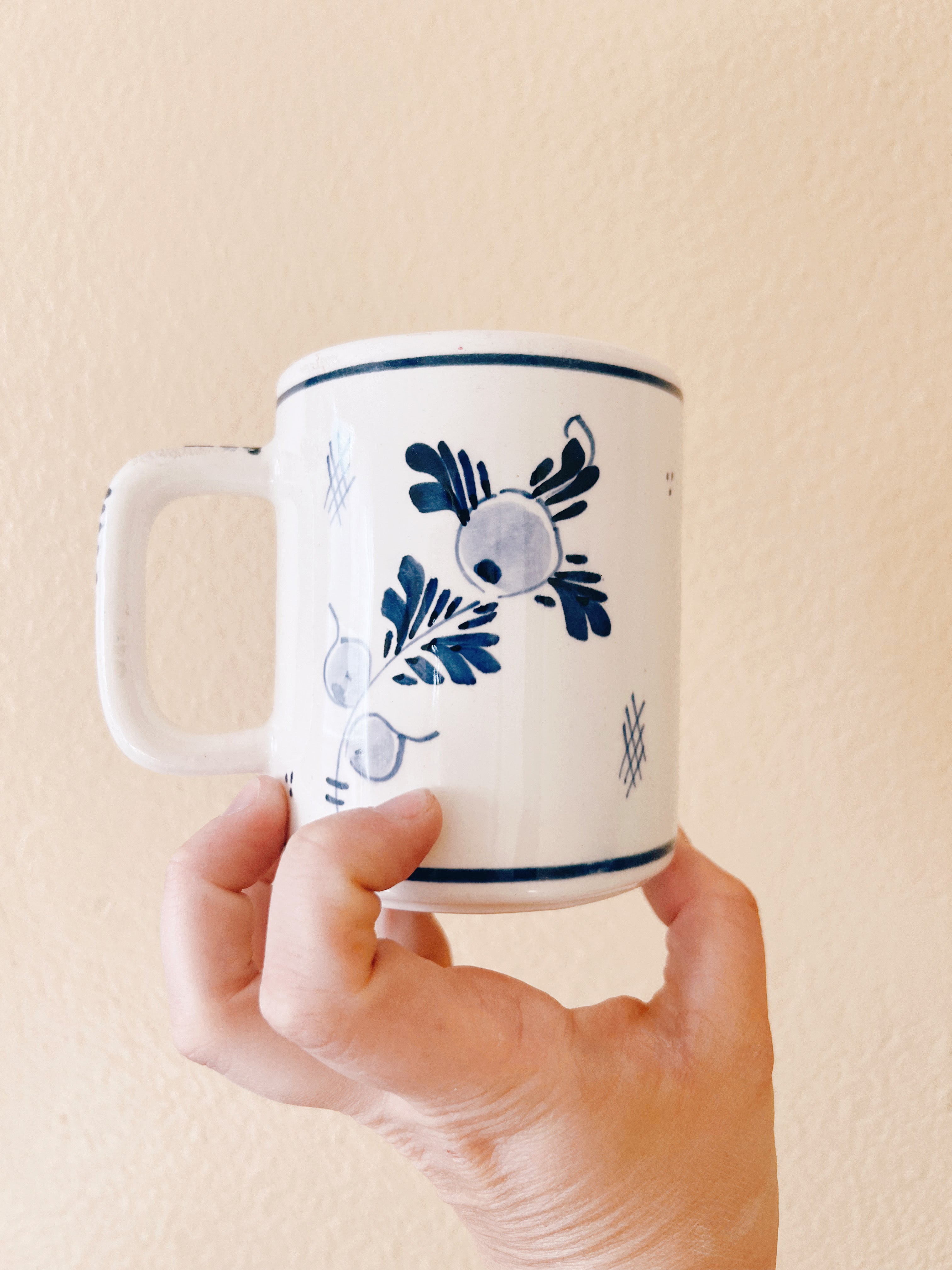 Blue and White Coffee Mug