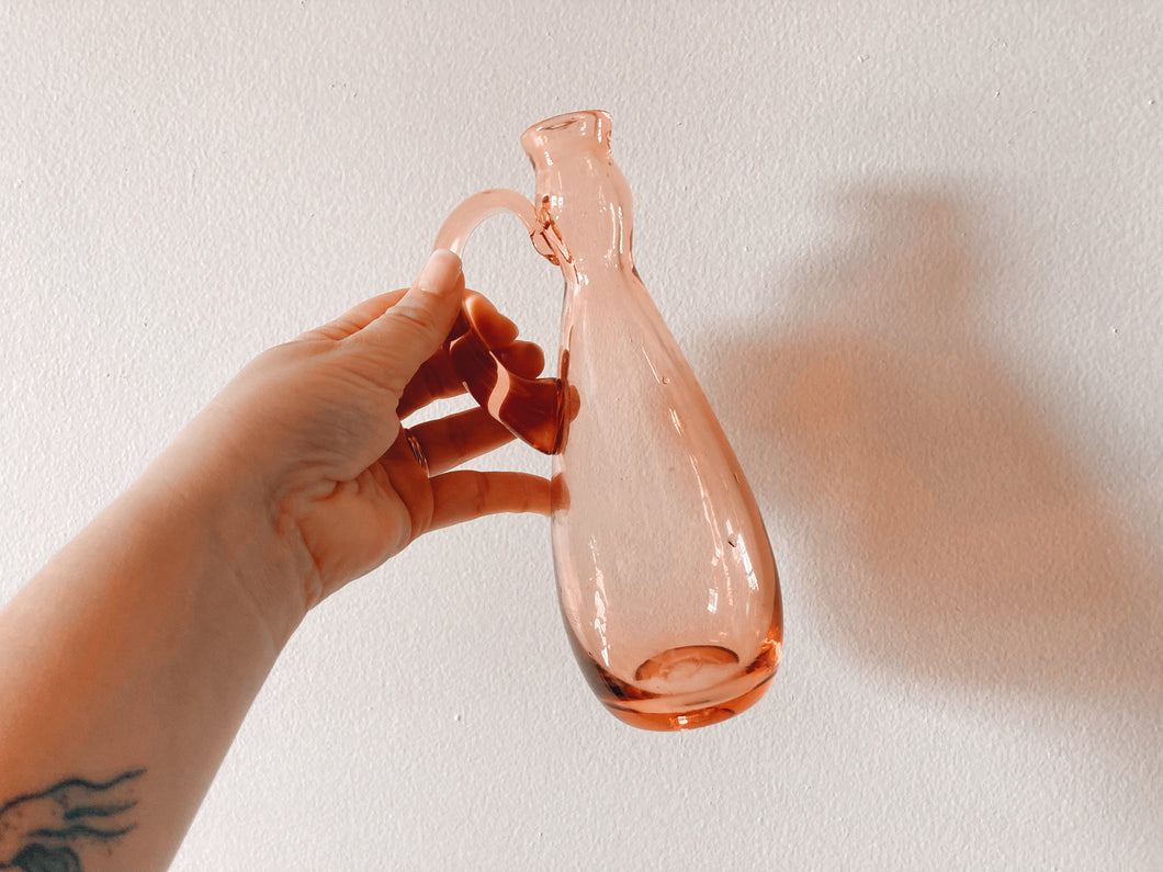 Little Pink Glass Pitcher